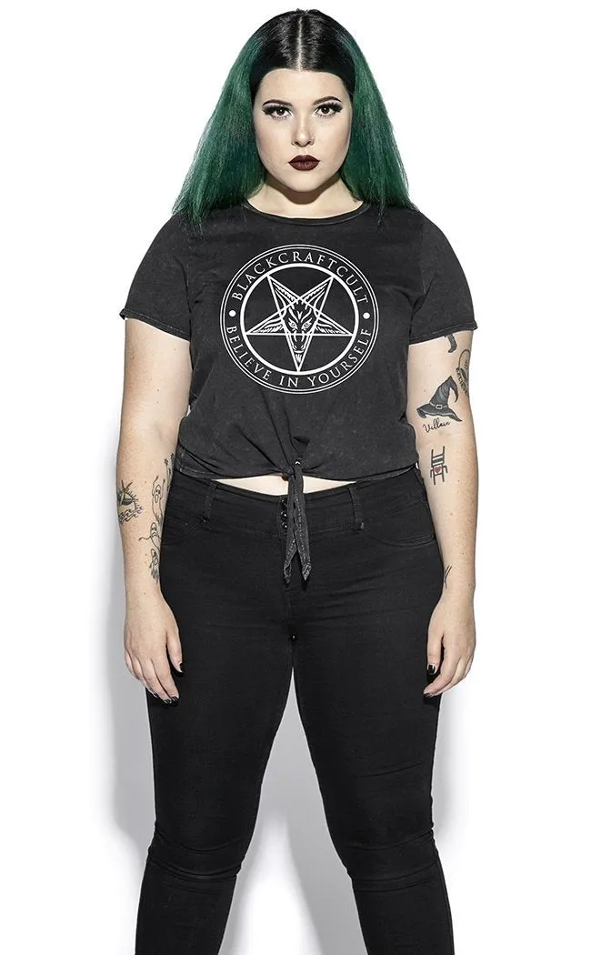 Believe in Yourself Tie Front Crop