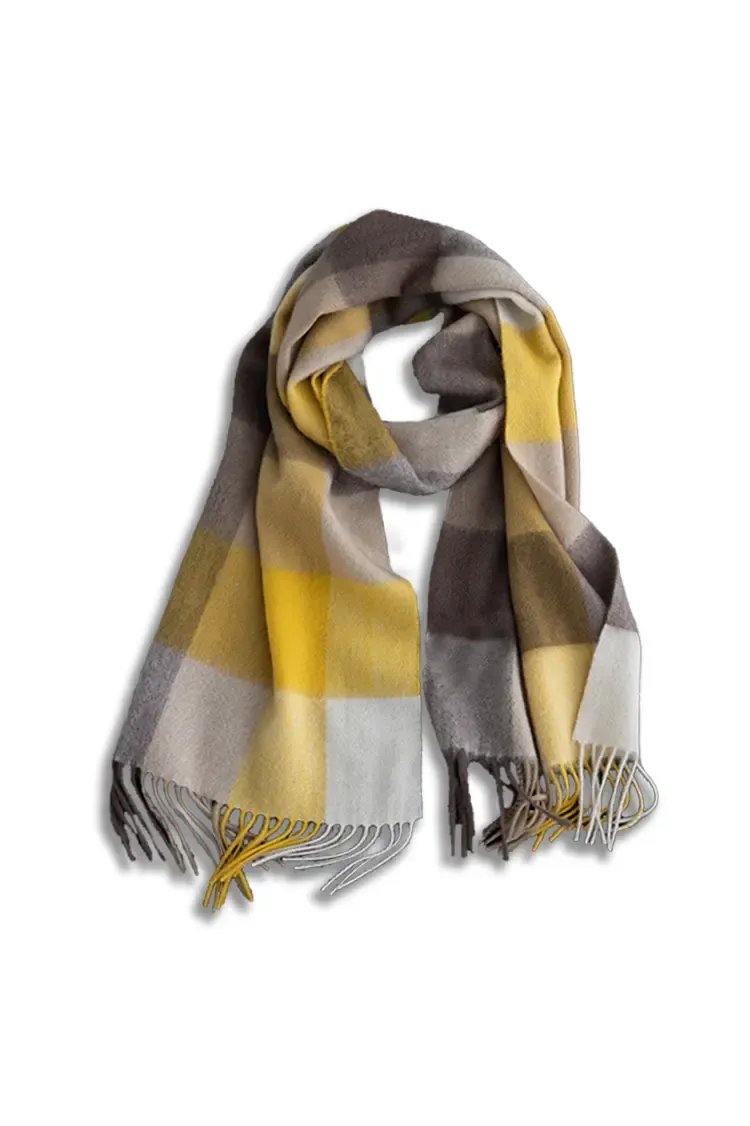 Classic British Style 100 Cashmere Plaid Winter Scarf