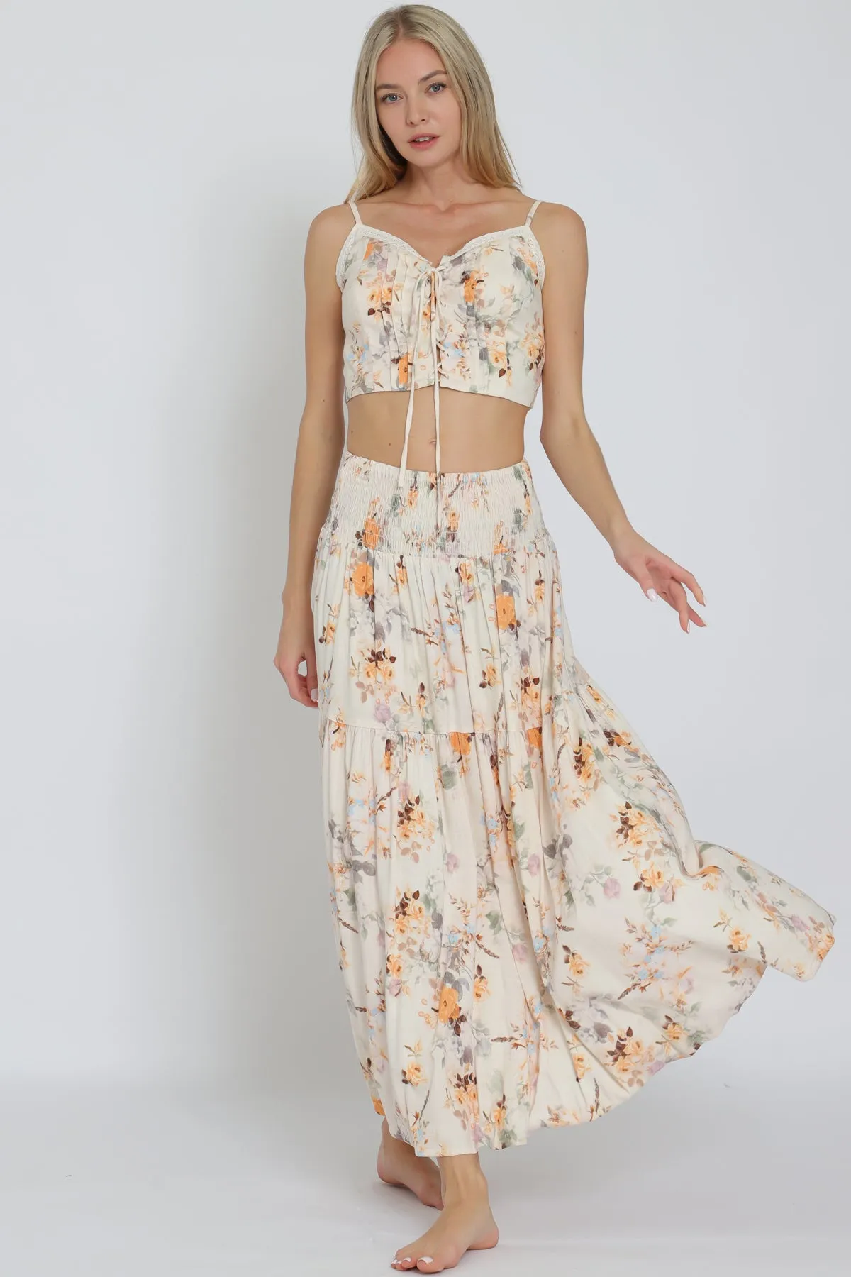 Crop Top and Skirt Set