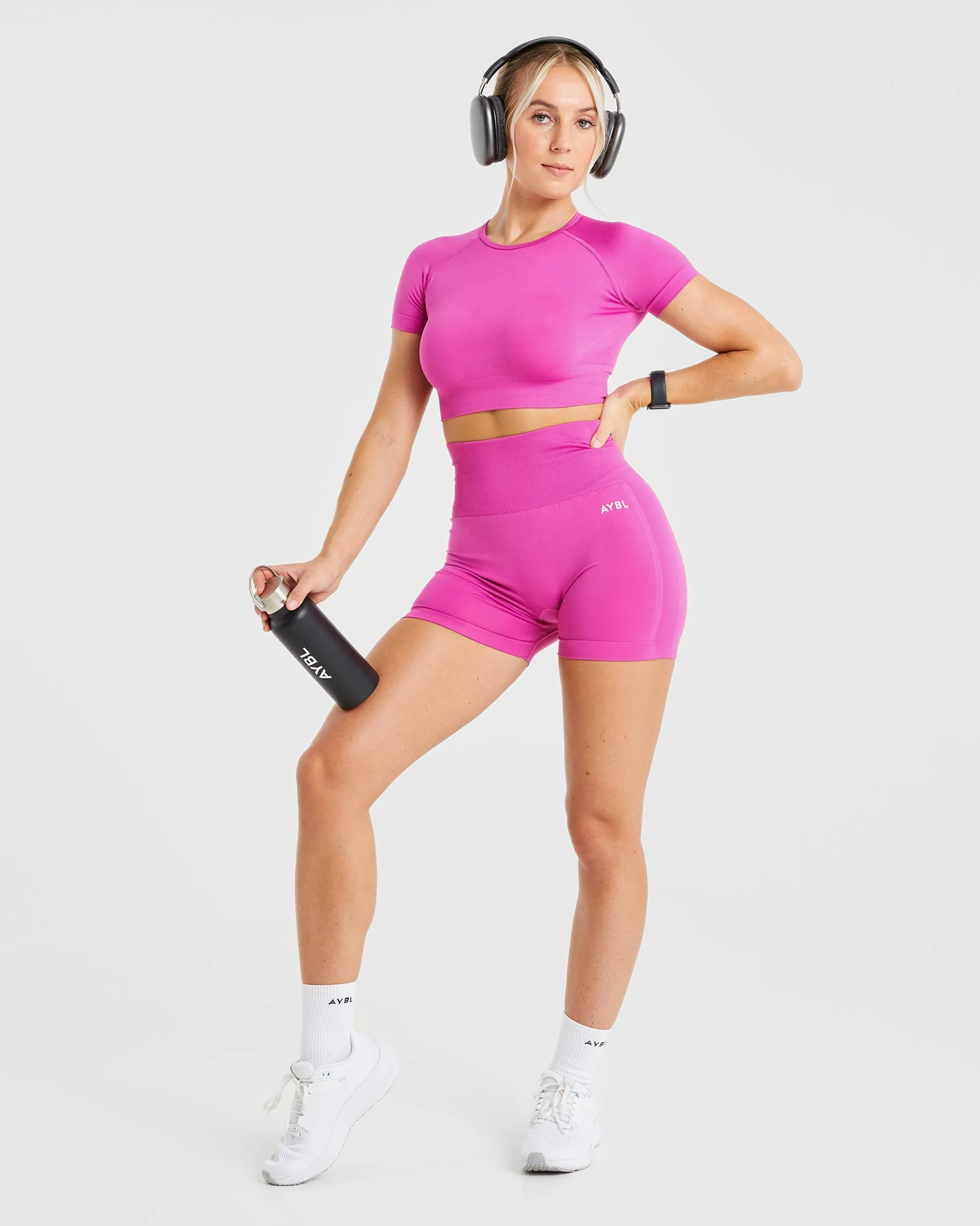 Empower Seamless Crop Top - Magenta